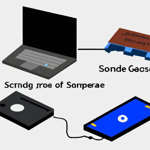 An illustration showing the ssd being inserted into different devices such as a laptop and a gaming console