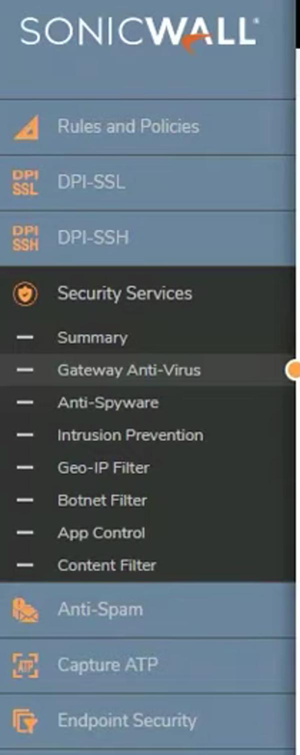 Sonicwall tz270 secure upgrade plus interface